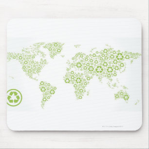 Tapis De Souris Recycler les symboles utilisés pour créer la planè