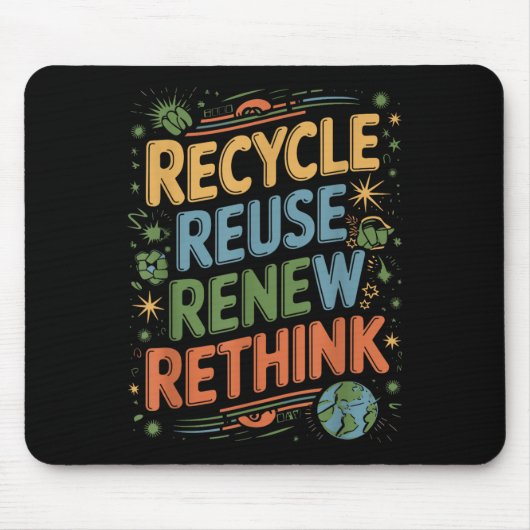Tapis De Souris Recycler Réutiliser Renouveler Repenser le devis d (Devant)