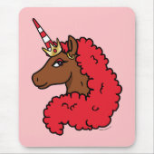Tapis De Souris Red Afro Unicorn (Devant)