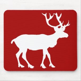 Tapis De Souris Red and White Reindeer