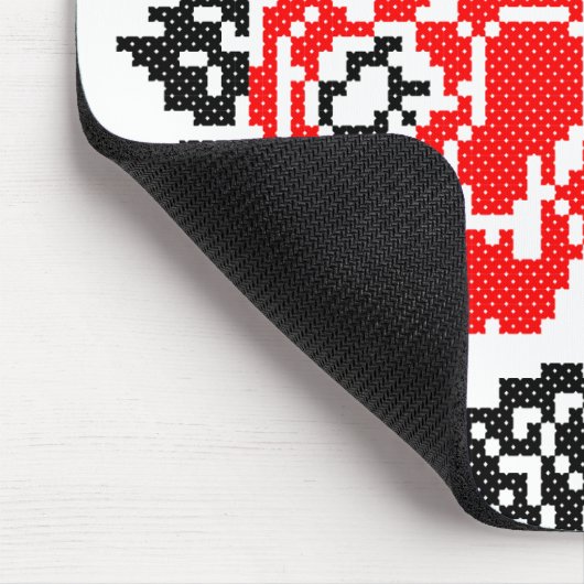 Tapis De Souris Red & Black Rose cross-stitch Russian Pattern (Coin)