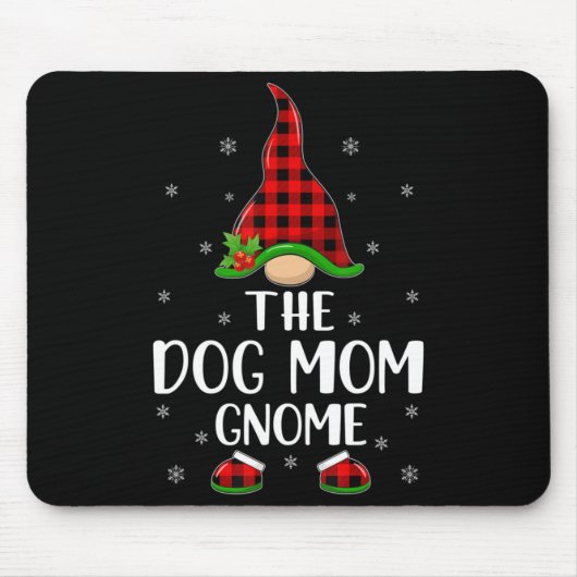 Tapis De Souris Red Buffalo Plaid Correspondant Chien Maman Gnome  (Devant)