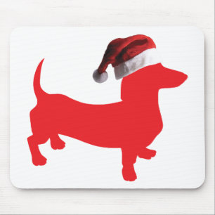 Tapis De Souris Red-Doxie—Et-Père Noël-Casquette