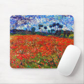 Tapis De Souris Red Flower Field, Van Gogh (Avec souris)