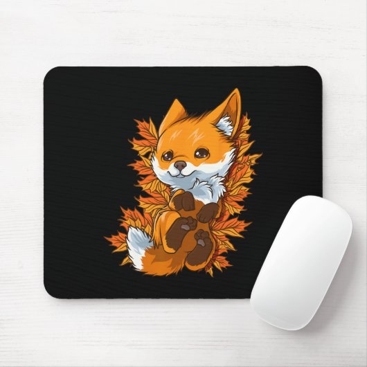 Tapis De Souris Red Forest Fox Baby automne automne automne (Avec souris)