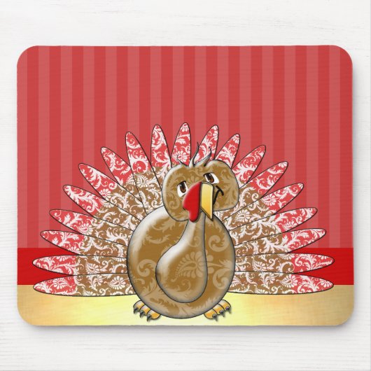 Tapis De Souris Red Gold Cute Cartoon Turquie Damask Patte (Devant)