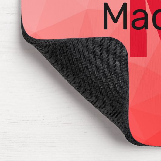 Tapis De Souris Red gradient geometric mesh pattern Monogram (Coin)