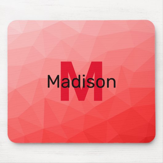 Tapis De Souris Red gradient geometric mesh pattern Monogram (Devant)