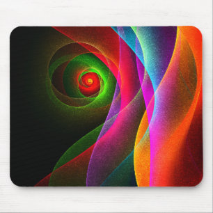 Tapis De Souris Red Green Orange Modern Abstrait Art Motif #22