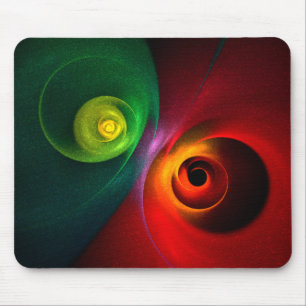Tapis De Souris Red Green Yin Yang Moderne Motif d'art Abstrait #2