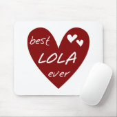 Tapis De Souris Red Heart Best Lola Ever T-shirts et cadeaux (Avec souris)
