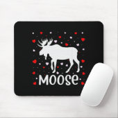 Tapis De Souris Red Heart Cud Love Graphic Moose Lover Valentine D (Avec souris)