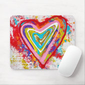 Tapis De Souris Red Heart Mousepad (Avec souris)