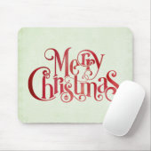 Tapis De Souris Red Joyeux Noël Typographie Festive Police (Avec souris)