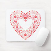 Tapis De Souris Red Lace Heart (Avec souris)