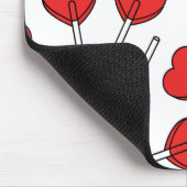 Tapis De Souris Red Lollipops, Heart Lollipops, Lollipop Pattern (Coin)