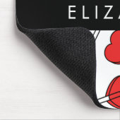 Tapis De Souris Red Lollipops, Heart Lollipops, Lolly, Your Name (Coin)