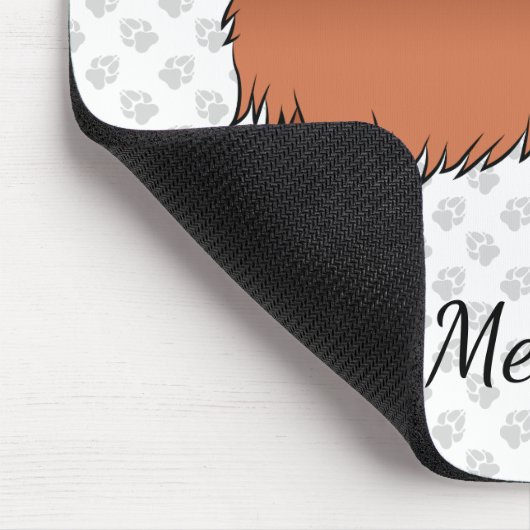 Tapis De Souris Red Long Cheveux Dachshund mignon Dessin et nom (Coin)