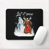 Tapis De Souris Red Long Haid Dachshund Père Noël Chien neige de N (Avec souris)