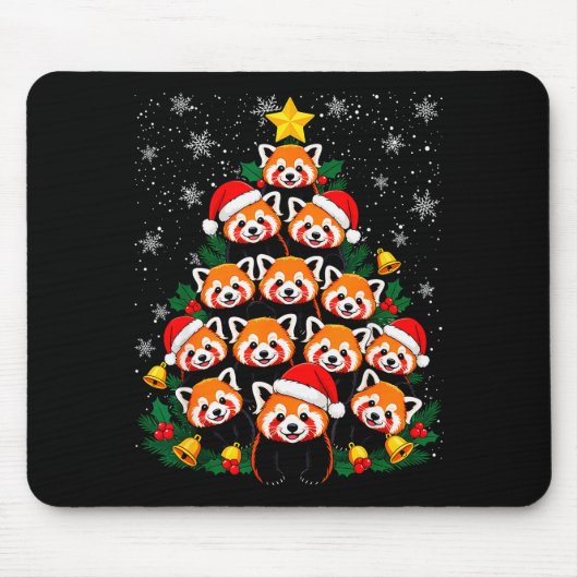 Tapis De Souris Red Panda Christmas Tree Funny Animal (Devant)