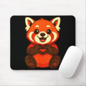 Tapis De Souris Red Panda Doing Heart With Hands Valentines Day (Avec souris)