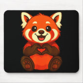 Tapis De Souris Red Panda Doing Heart With Hands Valentines Day (Devant)