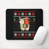 Tapis De Souris Red Panda Ugly Christmas Sweater Reindeer Llama Ri (Avec souris)
