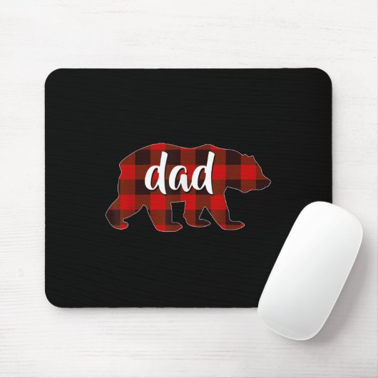 Tapis De Souris Red Plaid Dad Buffalo Matching Family Papa Pyjamas (Avec souris)