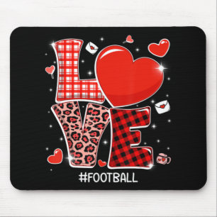 Tapis De Souris Red Plaid Leopard Love Football Heart Sports Valen
