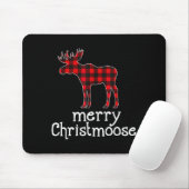 Tapis De Souris Red Plaid Merry Christmoose Christmas T Shirt Moos (Avec souris)