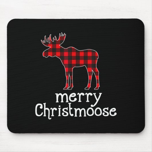 Tapis De Souris Red Plaid Merry Christmoose Christmas T Shirt Moos (Devant)