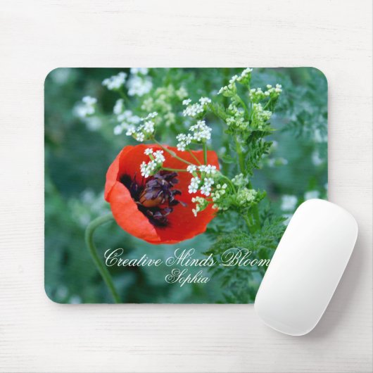 Tapis De Souris Red Poppy Art Personalized Mouse Pad (Avec souris)