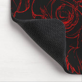 Tapis De Souris Red Roses Arrière - plan noir (Coin)