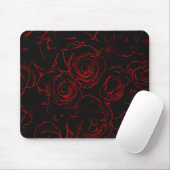 Tapis De Souris Red Roses Arrière - plan noir (Avec souris)