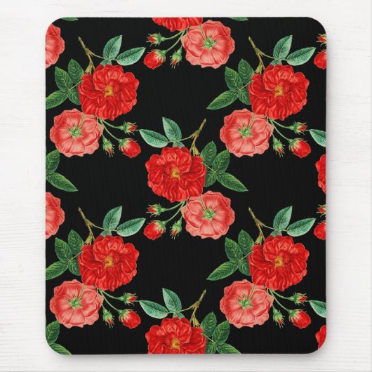 Tapis De Souris Red roses, black background, (Devant)