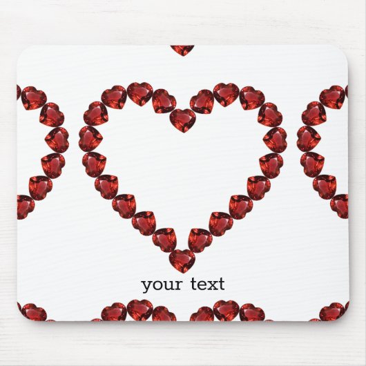 Tapis De Souris Red Ruby Gemstone Heart (Devant)