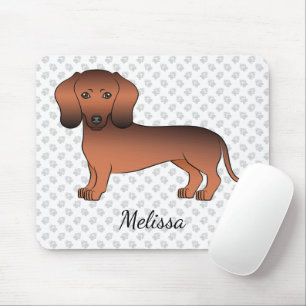 Tapis De Souris Red Sable Cheveux court Dachshund Dessin Chien et