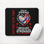 Tapis De Souris Red Son combat est mon ami de combat Chd Awareness (Avec souris)