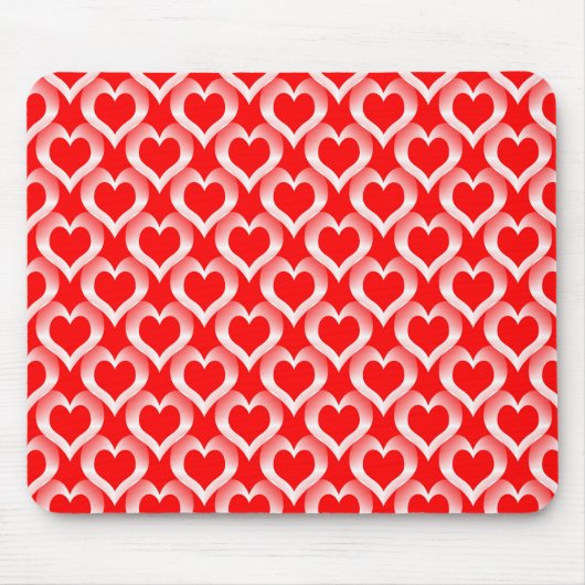 Tapis De Souris Red White Hearts Pattern (Devant)