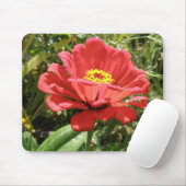 Tapis De Souris Red Zinnia Mousepad (Avec souris)