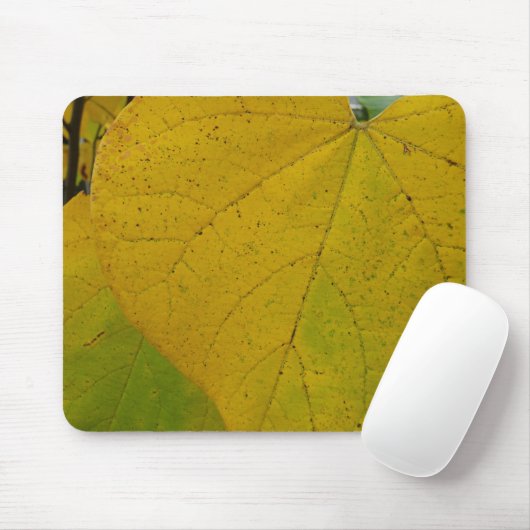 Tapis De Souris Redbud Jaune Feuille Automne Photographie de la na (Avec souris)