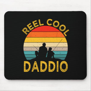 Tapis De Souris Reel Cool Daddie Pêche Papa Vintage Grandpa Fat