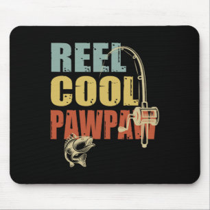 Tapis De Souris Reel Cool Pawpaw Funny Pêcheur Vintage D