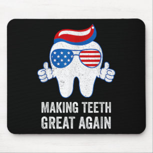 Tapis De Souris Refaire des Dents Super Again Drapeau Américain De