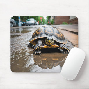 Tapis De Souris Reflet de tortue dans une flaque