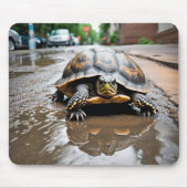 Tapis De Souris Reflet de tortue dans une flaque (Devant)