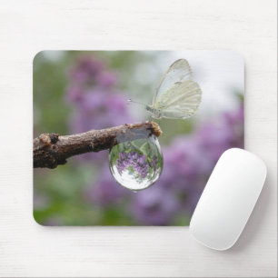 Tapis De Souris Reflet des lilas dans une goutte de pluie avec pap
