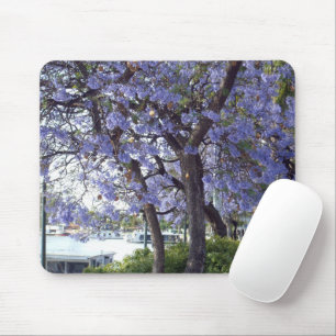 Tapis De Souris **"Reflets de jacaranda : bateaux-maisons sur le M