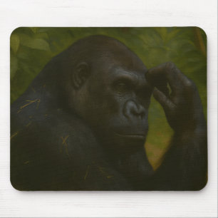 Tapis De Souris Réflexion de Gorilla - Portrait réfléchi de la fau