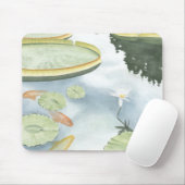 Tapis De Souris Réflexion de Koi Pond avec poissons et lys (Avec souris)
